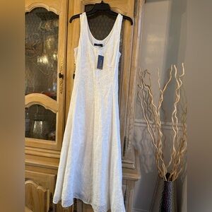 Polo Elegant White Sleeveless Dress Retail $498